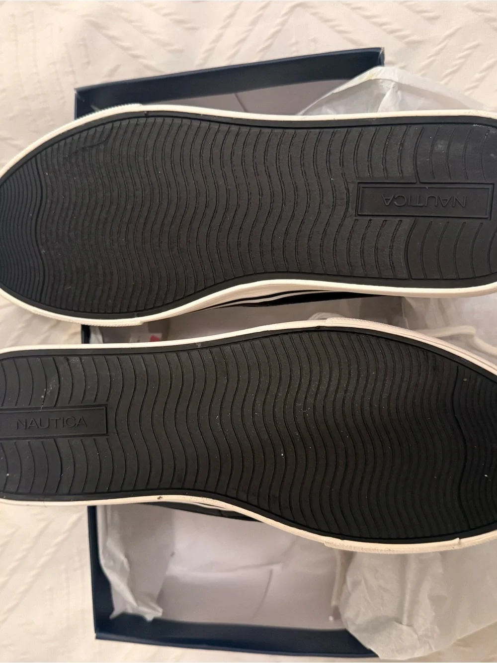 Nautica Black Boat Shoes with White Accents